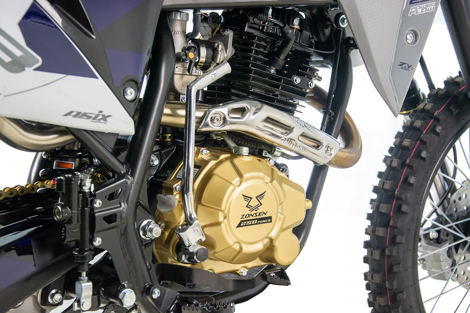 Motocicleta Cross/Enduro Asix XB83, 150cc, roti 21/18, culoare gri-albastru, pornire electromotor - imagine 12