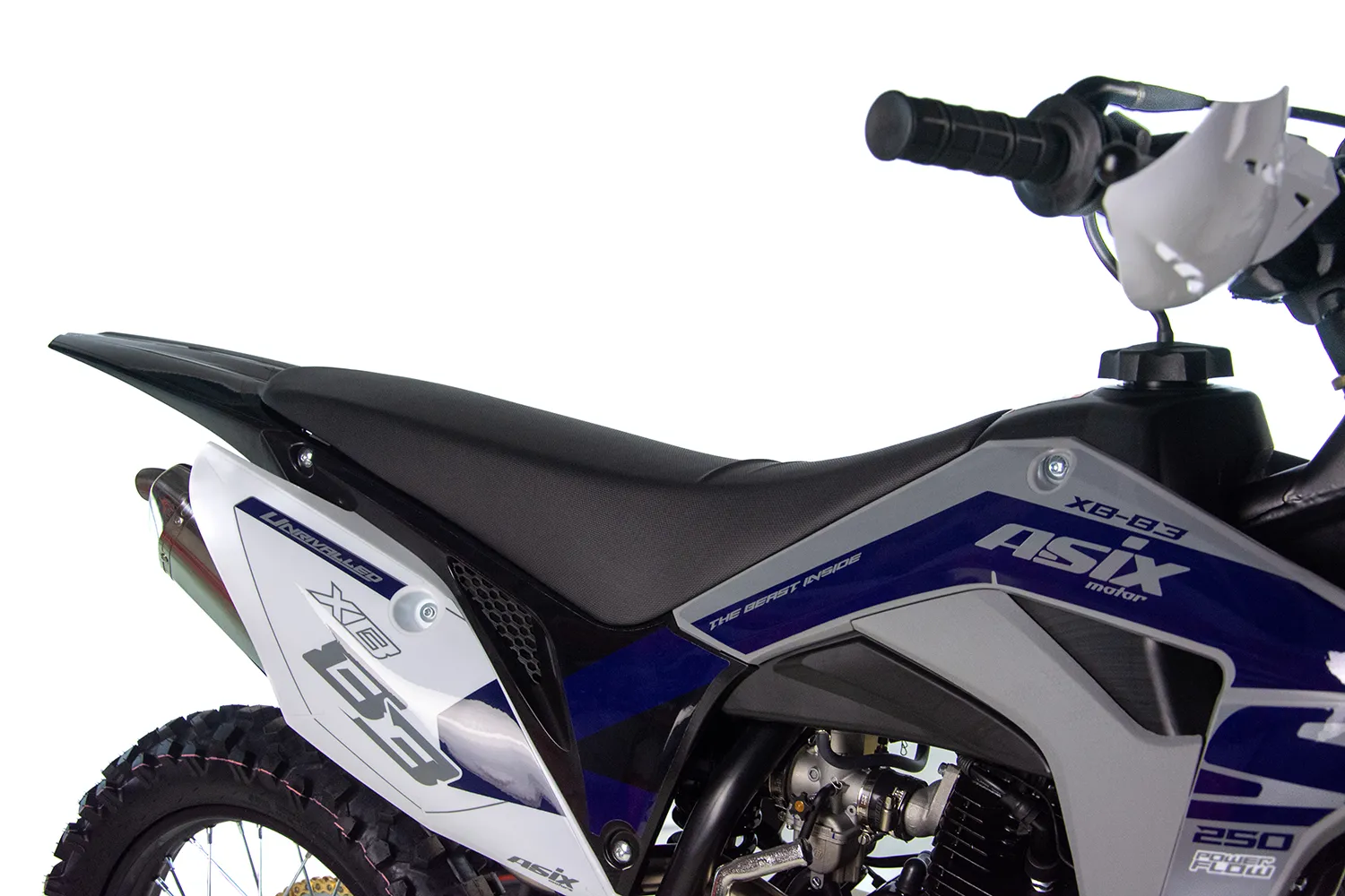 Motocicleta Cross/Enduro Asix XB83, 150cc, roti 21/18, culoare gri-albastru, pornire electromotor - imagine 8